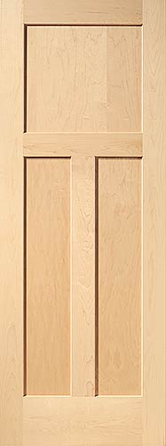 Maple Shaker 3-Panel Wood Interior Door